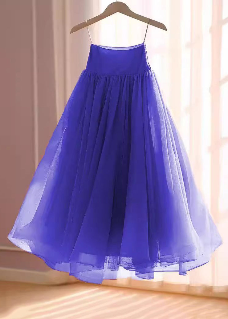 Women Rose Solid High Waist Chiffon Skirts Summer