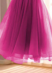 Women Rose Solid High Waist Chiffon Skirts Summer