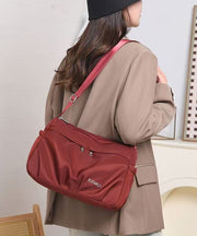 Women Solid Durable With Pockets Nylon Cross-body Handbag