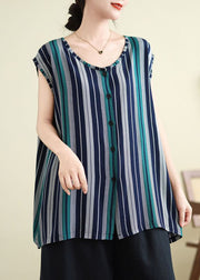 Women Striped O-Neck Long Tank Summer