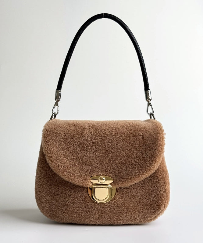 Women Stylish Pink Versatile Woolen Shoulder Bag