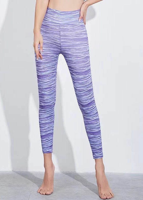 Women Tummy Control Print Capri Gym Shark Leggings