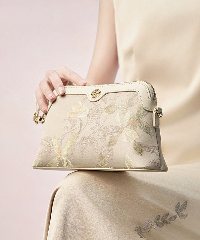 Women Vintage Green Print Silk CrossBody Bag