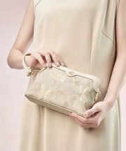 Women Vintage Green Print Silk CrossBody Bag