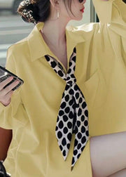 Women White Peter Pan Collar Neck Solid Cotton Shirt Fall