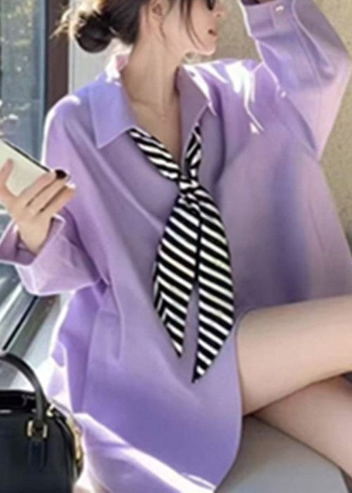 Women White Peter Pan Collar Neck Solid Cotton Shirt Fall