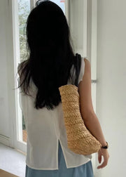 Women White Ruffled Patchwork Cotton Tanks Sleeveless