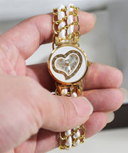 Women White Stainless Steel Alloy Zircon Quartz Movement Watches