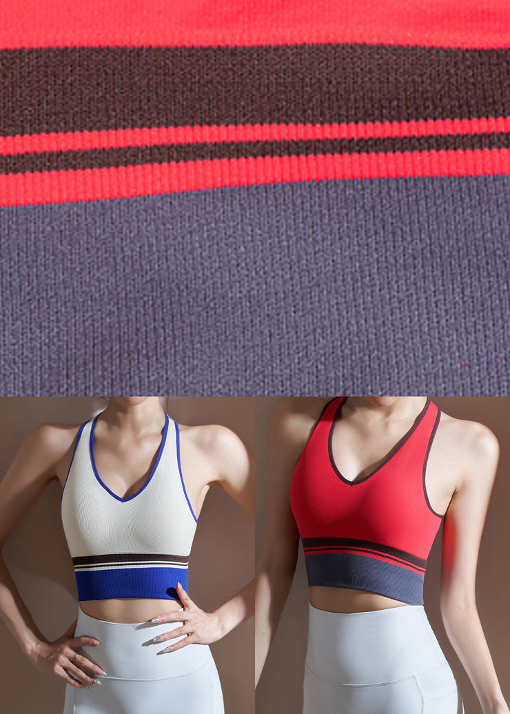 Women White V Neck Cold Shoulder Sports Bra