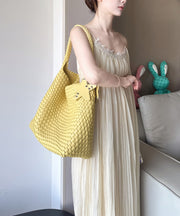 Women Yellow Large Capacity Faux Leather Shoulder Bag