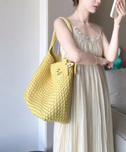 Women Yellow Large Capacity Faux Leather Shoulder Bag