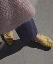 Yellow Breathable Mesh Flat Feet Shoes Splicing Stylish Women