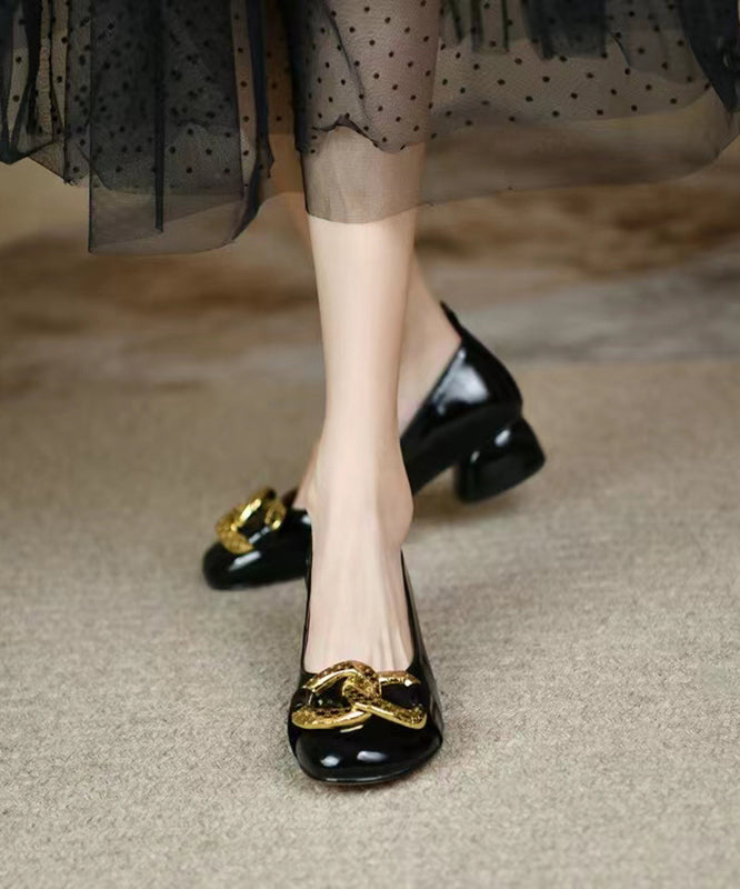 Yellow Chunky Heel Faux Leather Fashion Splicing Sequined