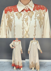 Yellow Long Shirts Dress Peter Pan Collar Lantern Sleeve