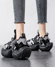 Yellow Platform Shoes Suede Casual Splicing Lace Up