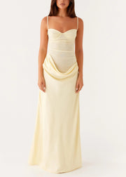 Yellow Wrinkled Tulle Patchwork Spaghetti Strap Dress Backless Summer
