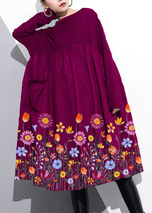 Elegant Cinched o neck Cotton clothes For Women Tutorials Rose  Dresses