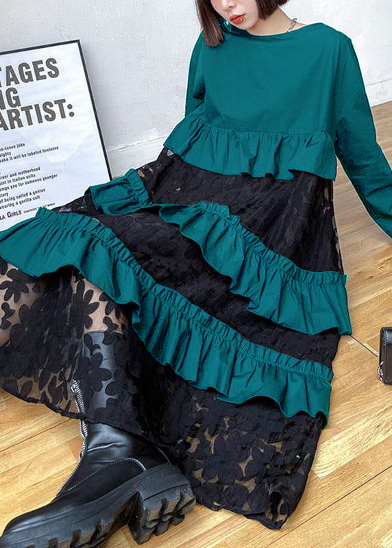 Bohemian purple Ruffles  Fall Lace Dresses