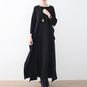 chunky bark blue knit dress trendy plus size fall dresses women side open pullover faux two pieces