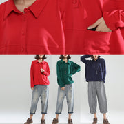 2025 blackish green cotton casual tops baggy loose patchwork shirt tops