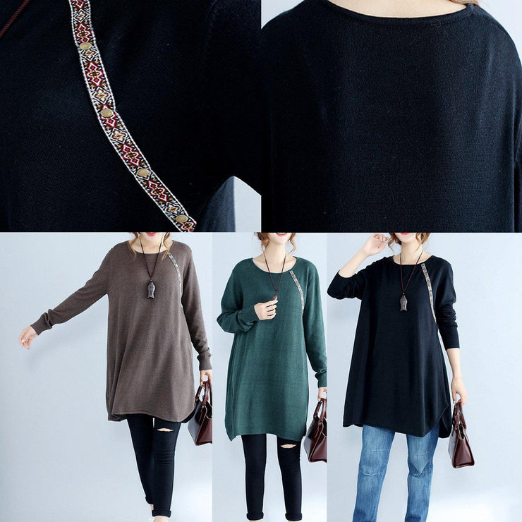 2025 fall fashion cotton women sweater dresses oversize chocolate cozy knit dress
