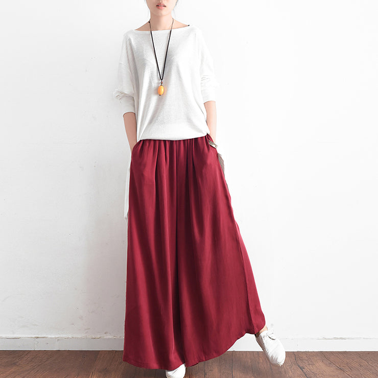 2025 long silk pants wide leg pants draping high waist trousers