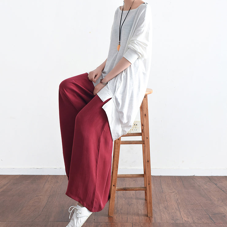 2025 long silk pants wide leg pants draping high waist trousers