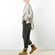 2025 winter pants green warm cotton carrot pants oversize elastic waist to 104cm