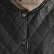 2019 Casual Black Loose PU Short Coat Women Fashion Jacket - SooLinen