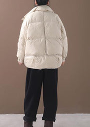 2019 white goose Down coat plus size clothing snow jackets two pockets stand collar coats - SooLinen