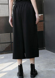 2019 women woolen blended high waist pants loose casual patchwork pants skirt - SooLinen