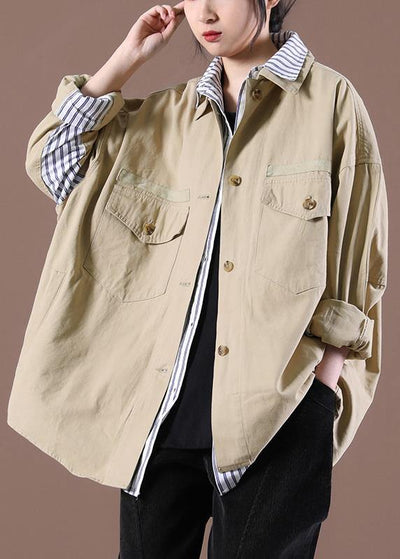 2021 Spring Khaki Fake Two Coats - SooLinen