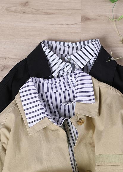 2021 Spring Khaki Fake Two Coats - SooLinen