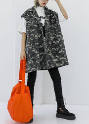 Art Camouflage cotton tunics for women wild Plus Size Clothing fall tops - SooLinen
