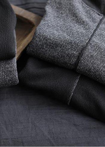 Art Loose Gray Color Matching Hooded Sweater And Elastic Pants Casual Suit - SooLinen