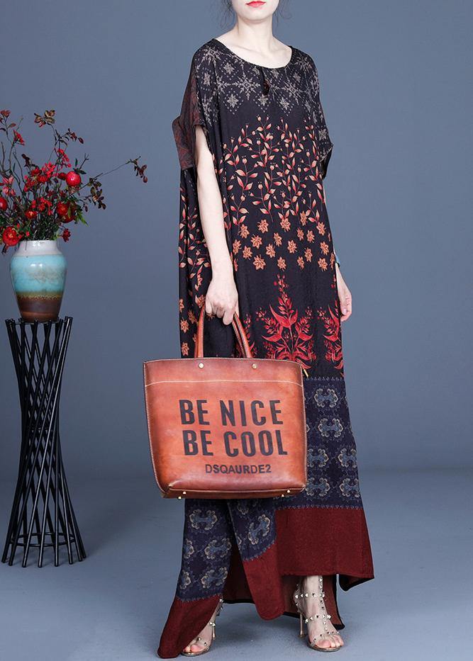 Art Silk Print Patchwork Mid Dress Summer - SooLinen