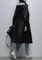 Art black Fashion clothes For Women coats hooded zippered coats - SooLinen