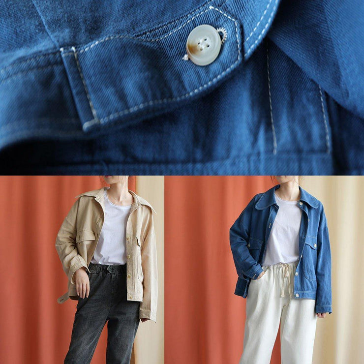 Art nude cotton clothes For Women big pockets cotton fall coat - SooLinen