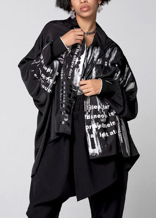 Schöne schwarze Peter Pan-Kragen-Druck-Baumwollhemden Frühling