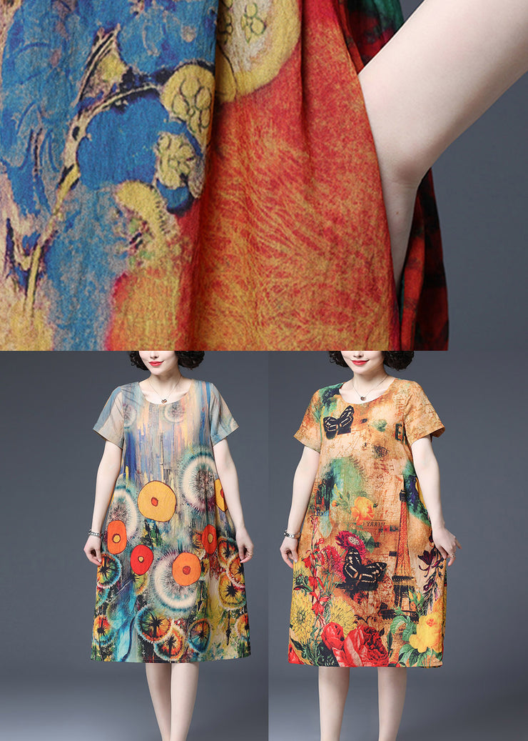 Beautiful Dot Print Pockets Cotton Dress Short Sleeve