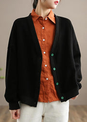 Beautiful Gray Fashion Clothes Pattern V Neck Button Down Spring outwears - SooLinen