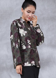 Beautiful Green Jacquard Patchwork Jackets Winter