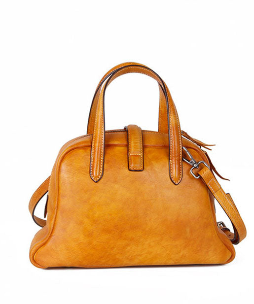 Schöne lila geprägte Paitings Kalbsleder Satchel Handtasche