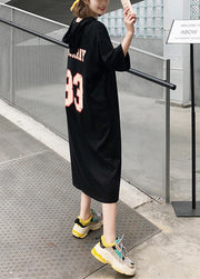 Beautiful o neck short sleeve cotton clothes fine Runway black long Dresses Summer