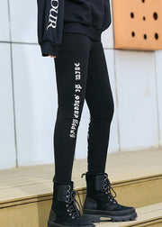 Black leggings female winter large size high waist  nine points feet pants women - SooLinen