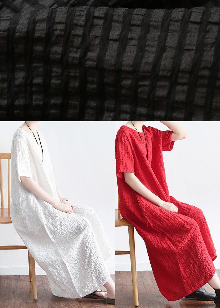 Bohemian Style Black Linen Low High Design Summer Robe - SooLinen
