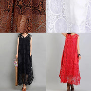 Bohemian pockets asymmetric summer Long black Dress - SooLinen