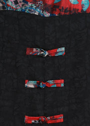 Bohemian rose print clothes For Women o neck half sleeve Kaftan Dress - SooLinen