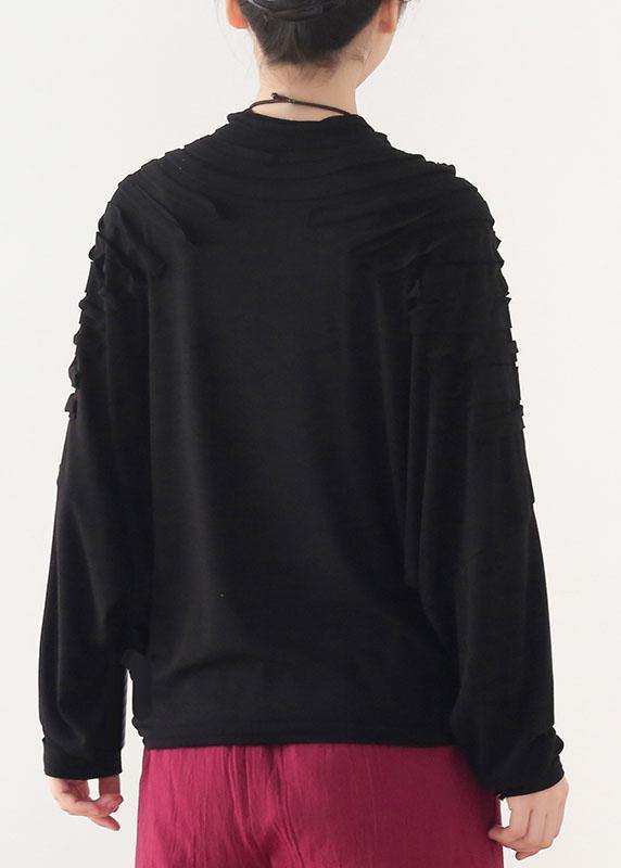 Boutique Black O-Neck Fall Cotton Cozy Sweater - SooLinen