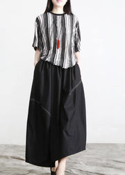 Boutique Black Pockets asymmetrical design Summer Skirts - SooLinen